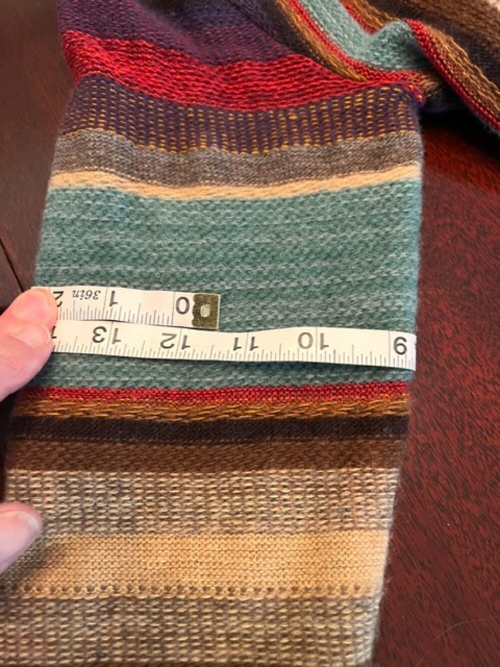 Ralph Lauren Serape Stripes Open Cardigan Waterfall Drapped Knit Wrap L to XL - Picture 15 of 15
